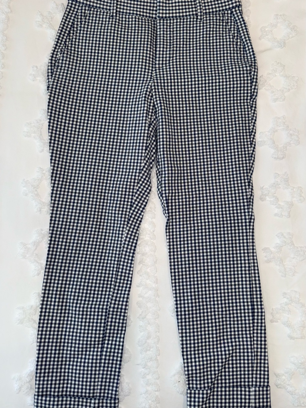 GAP Navy and White Gingham Pants